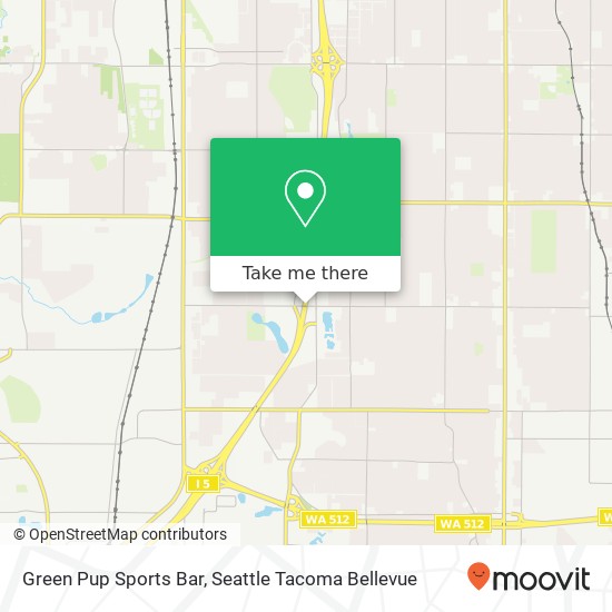 Mapa de Green Pup Sports Bar, 2299 S 84th St Tacoma, WA 98444