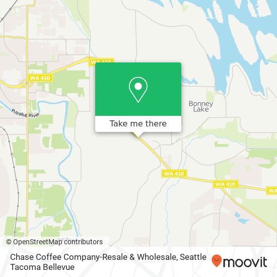 Mapa de Chase Coffee Company-Resale & Wholesale, WA-410 Bonney Lake, WA 98391