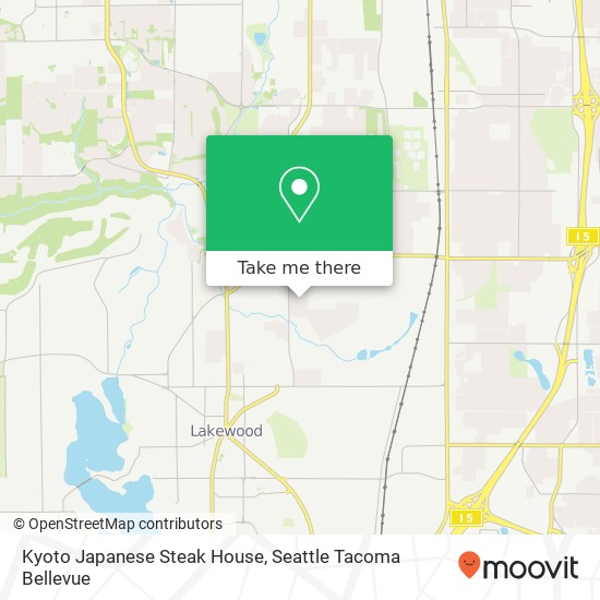 Mapa de Kyoto Japanese Steak House, 7802 52nd Ave W Lakewood, WA 98499