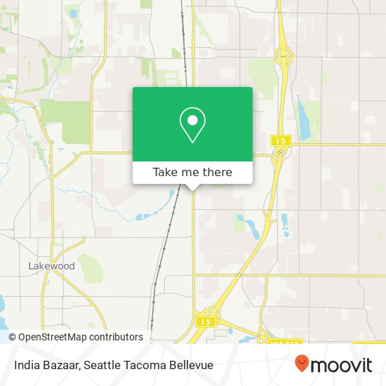 Mapa de India Bazaar, 8012 S Tacoma Way Lakewood, WA 98499