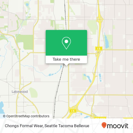 Mapa de Chongs Formal Wear, 8012 S Tacoma Way Lakewood, WA 98499