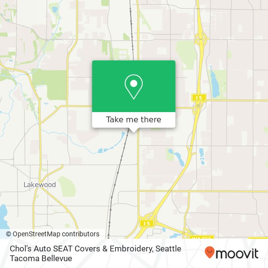 Mapa de Chol's Auto SEAT Covers & Embroidery, 8012 S Tacoma Way Lakewood, WA 98499