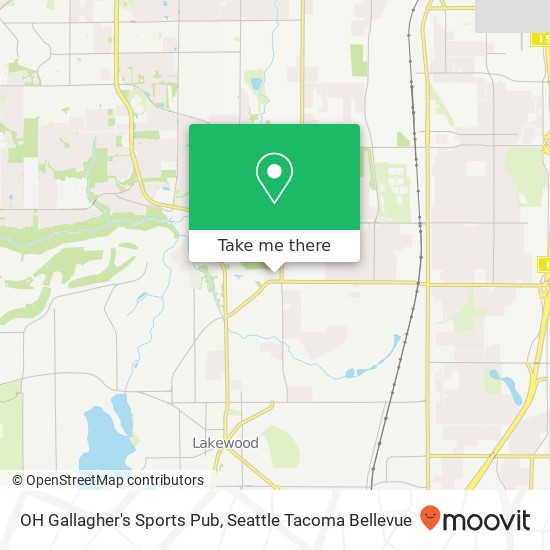 Mapa de OH Gallagher's Sports Pub, 7304 Lakewood Dr W Lakewood, WA 98499