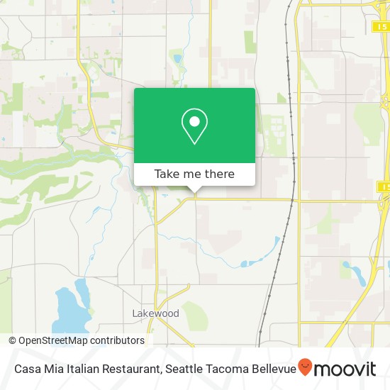 Mapa de Casa Mia Italian Restaurant, 7304 Lakewood Dr W Lakewood, WA 98499