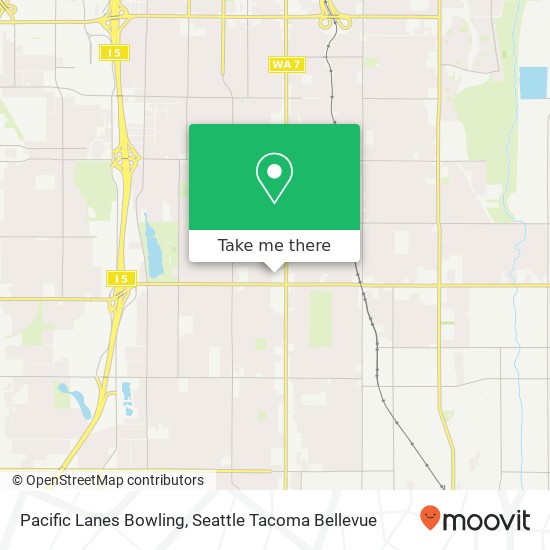 Mapa de Pacific Lanes Bowling, 7015 S D St Tacoma, WA 98408