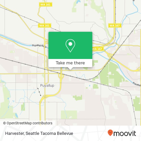 Mapa de Harvester, 1402 E Main Ave Puyallup, WA 98372