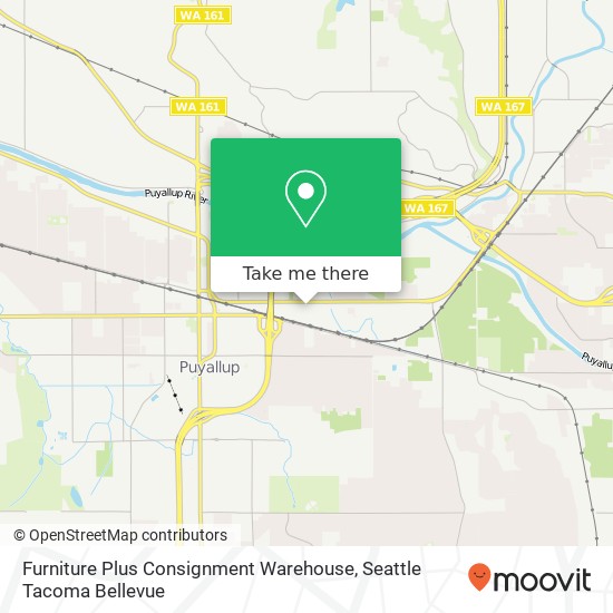 Mapa de Furniture Plus Consignment Warehouse, 1300 E Main Puyallup, WA 98372