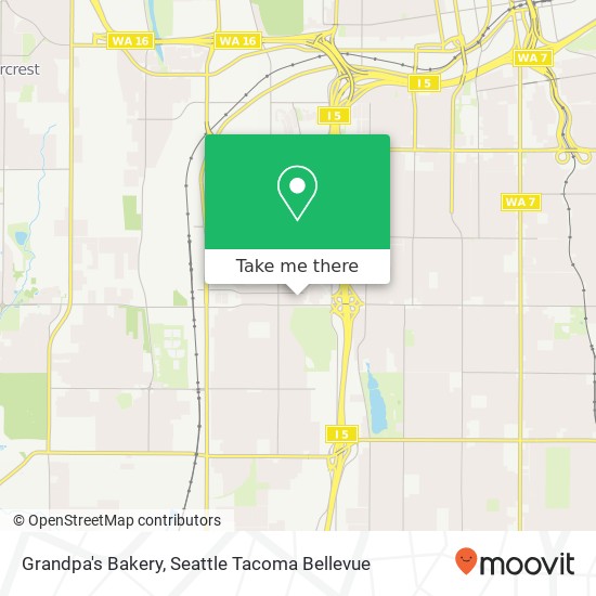 Mapa de Grandpa's Bakery, 5415 S Prospect St Tacoma, WA 98409
