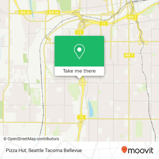 Mapa de Pizza Hut, 5407 Tacoma Mall Blvd Tacoma, WA 98409