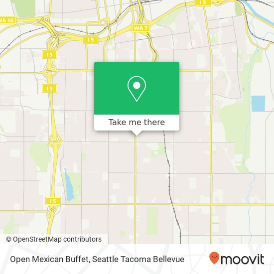 Mapa de Open Mexican Buffet, 5415 Pacific Ave Tacoma, WA 98408