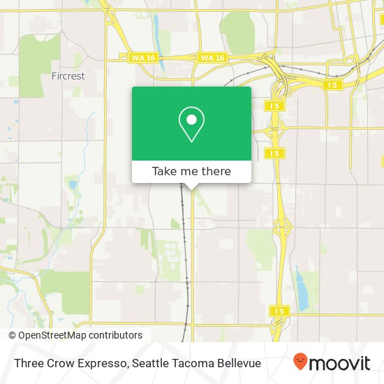 Mapa de Three Crow Expresso, 4828 S Tacoma Way Tacoma, WA 98409