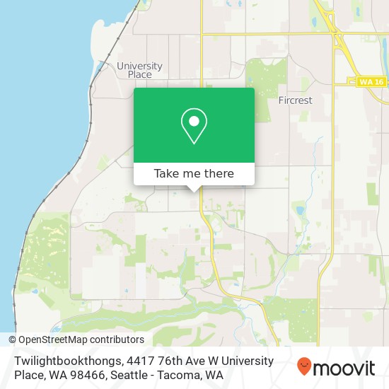 Mapa de Twilightbookthongs, 4417 76th Ave W University Place, WA 98466