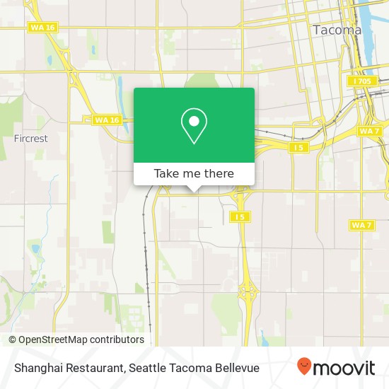 Mapa de Shanghai Restaurant, 2913 S 38th St Tacoma, WA 98409