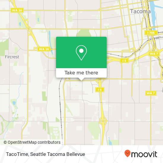 Mapa de TacoTime, 2908 S 38th St Tacoma, WA 98409