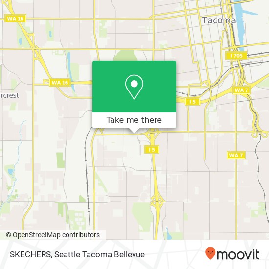 Mapa de SKECHERS, 2505 S 38th St Tacoma, WA 98409