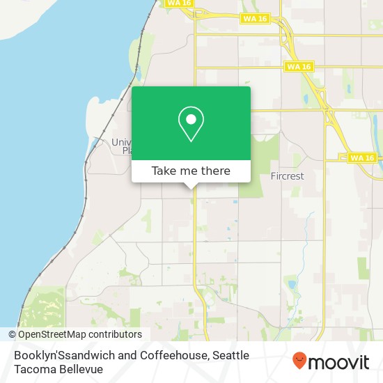 Mapa de Booklyn'Ssandwich and Coffeehouse, Bridgeport Way W Tacoma, WA 98466