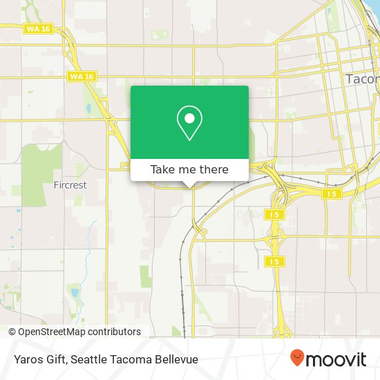 Mapa de Yaros Gift, 3612 Center St Tacoma, WA 98409