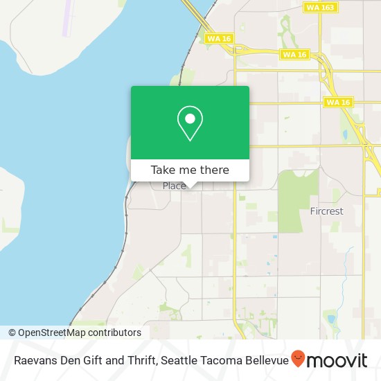 Mapa de Raevans Den Gift and Thrift, 8307 27th St W University Place, WA 98466