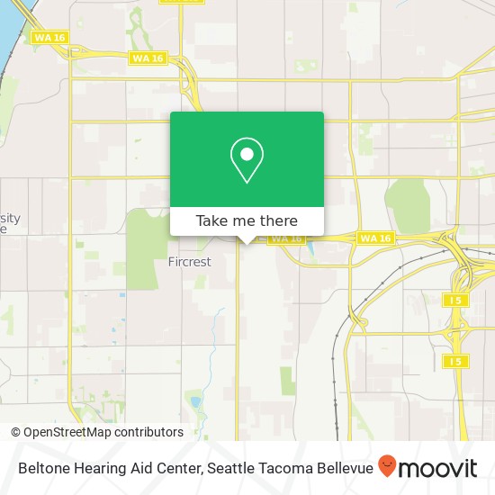 Mapa de Beltone Hearing Aid Center, 4916 Center St Tacoma, WA 98409