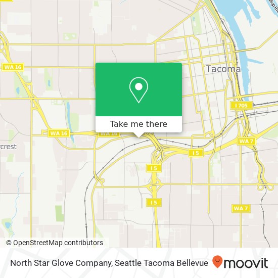 Mapa de North Star Glove Company, 2916 S Steele St Tacoma, WA 98409