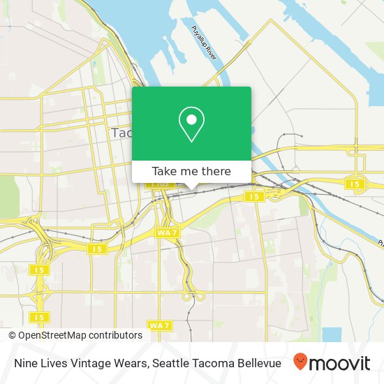 Mapa de Nine Lives Vintage Wears, 602 E 25th St Tacoma, WA 98421