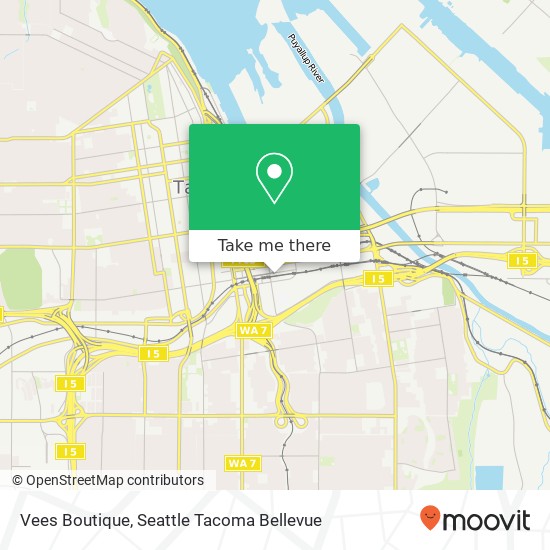 Mapa de Vees Boutique, 2501 E D St Tacoma, WA 98421