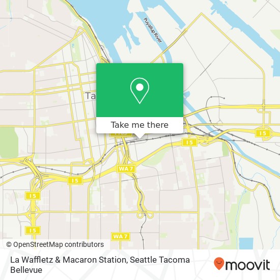 Mapa de La Waffletz & Macaron Station, 430 E 25th St Tacoma, WA 98421