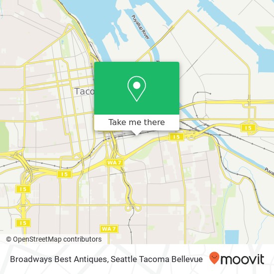 Mapa de Broadways Best Antiques, 2607 E G St Tacoma, WA 98421