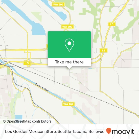 Mapa de Los Gordos Mexican Store, 2024 54th Ave E Fife, WA 98424