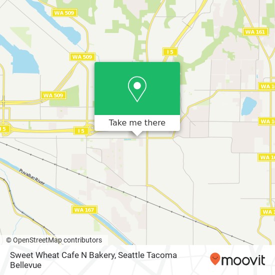 Mapa de Sweet Wheat Cafe N Bakery, 6741 20th St E Fife, WA 98424