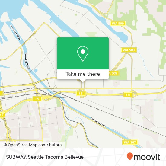 Mapa de SUBWAY, 1501 33rd Ave E Fife, WA 98424