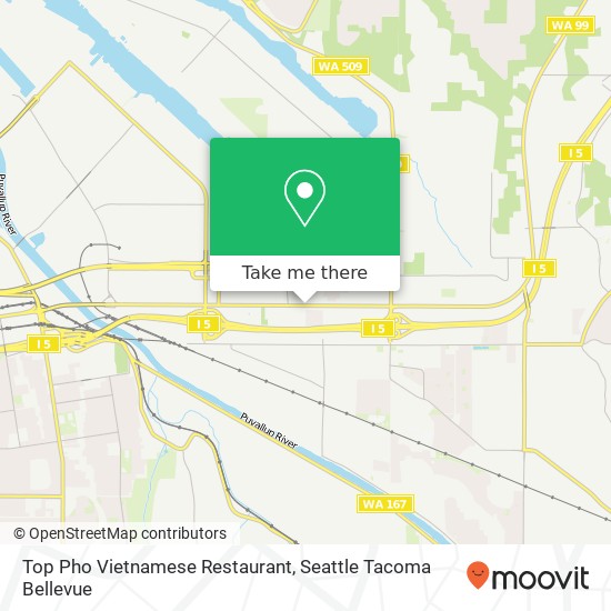 Mapa de Top Pho Vietnamese Restaurant, 4420 Pacific Hwy E Fife, WA 98424
