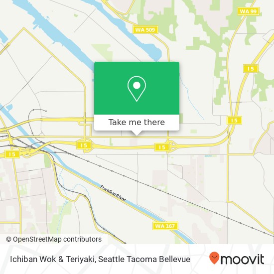 Mapa de Ichiban Wok & Teriyaki, 4500 Pacific Hwy E Fife, WA 98424