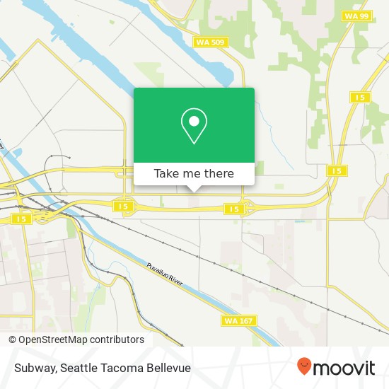 Mapa de Subway, 4420 Pacific Hwy E Fife, WA 98424