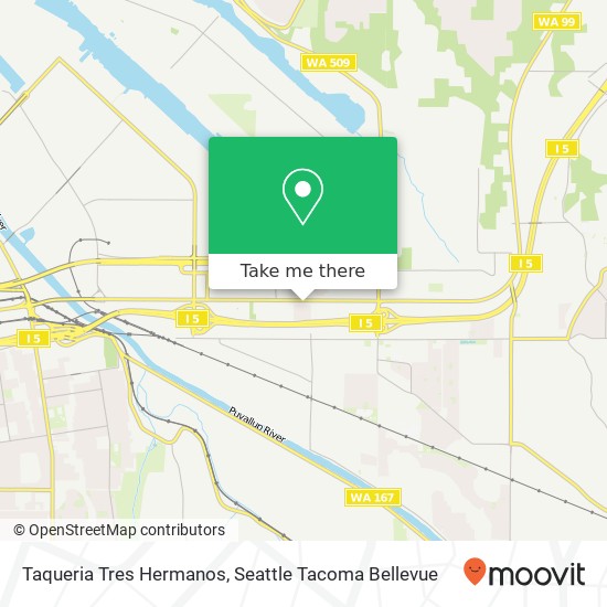 Mapa de Taqueria Tres Hermanos, 4420 Pacific Hwy E Fife, WA 98424
