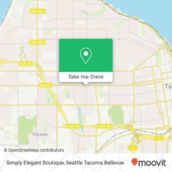 Mapa de Simply Elegant Boutique, 1210 S Proctor St Tacoma, WA 98405