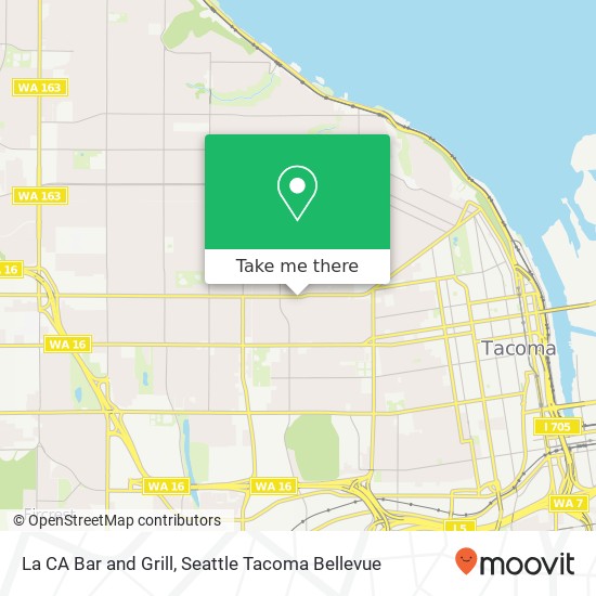 Mapa de La CA Bar and Grill, 606 S Junett St Tacoma, WA 98405