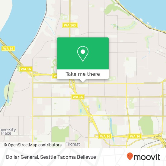 Mapa de Dollar General, 5401 6th Ave Tacoma, WA 98406