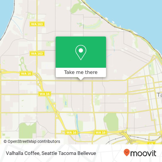 Mapa de Valhalla Coffee, 3918 6th Ave Tacoma, WA 98406