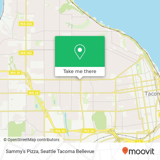 Mapa de Sammy's Pizza, 3602 6th Ave Tacoma, WA 98406