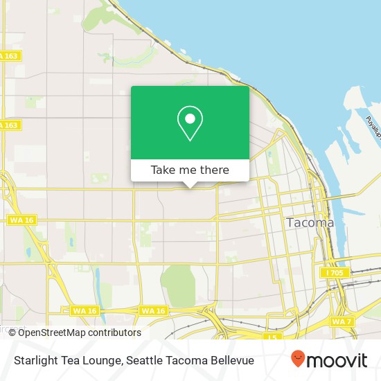 Mapa de Starlight Tea Lounge, 2502 6th Ave Tacoma, WA 98406