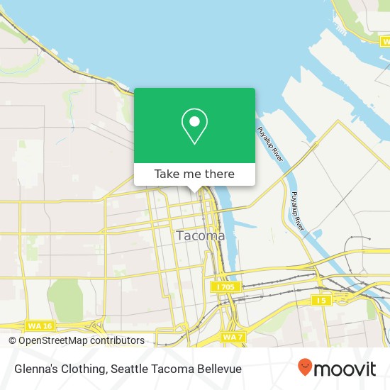 Mapa de Glenna's Clothing, 738 Broadway Tacoma, WA 98402