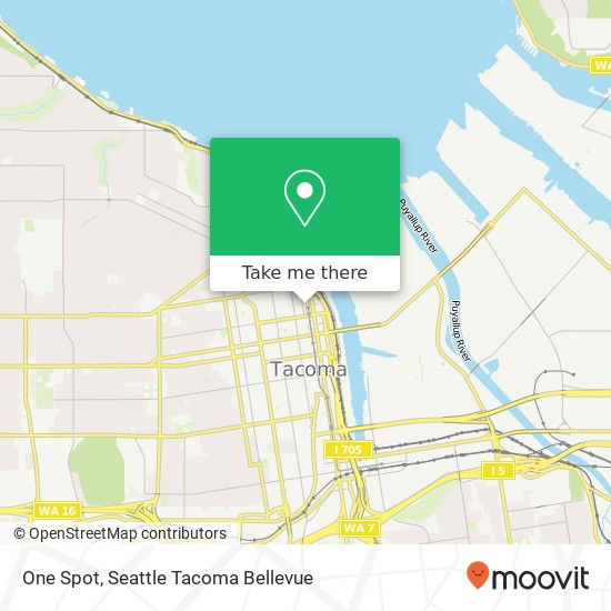 Mapa de One Spot, 745 Broadway Tacoma, WA 98402