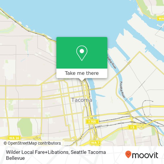 Mapa de Wilder Local Fare+Libations, 714 Pacific Ave Tacoma, WA 98402
