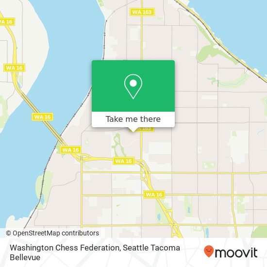 Mapa de Washington Chess Federation, 6114 N 16th St Tacoma, WA 98406