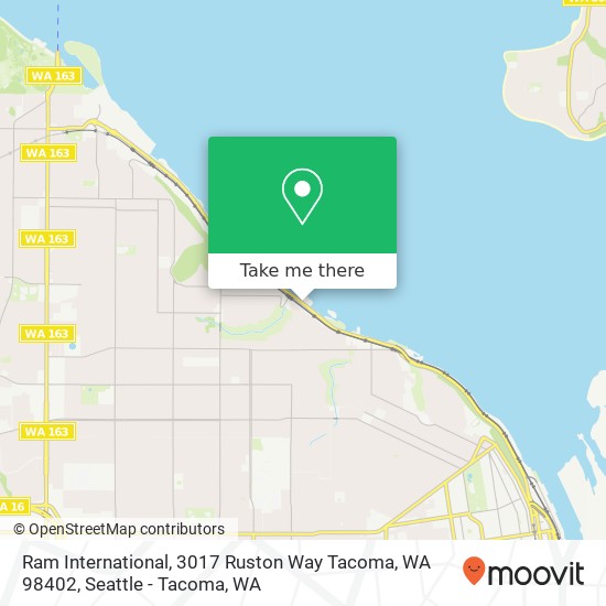 Mapa de Ram International, 3017 Ruston Way Tacoma, WA 98402