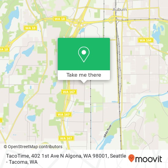 Mapa de TacoTime, 402 1st Ave N Algona, WA 98001