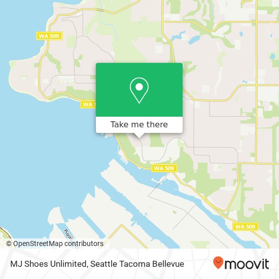 Mapa de MJ Shoes Unlimited, 1643 Browns Point Blvd NE Tacoma, WA 98422