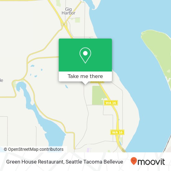 Mapa de Green House Restaurant, 4423 Point Fosdick Dr NW Gig Harbor, WA 98335