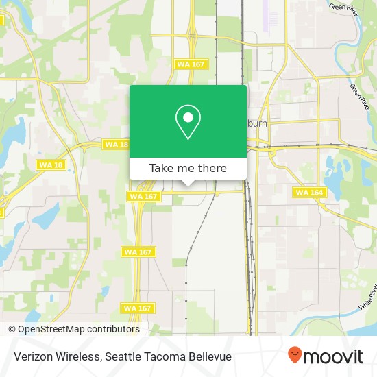 Mapa de Verizon Wireless, 1101 Supermall Way Auburn, WA 98001